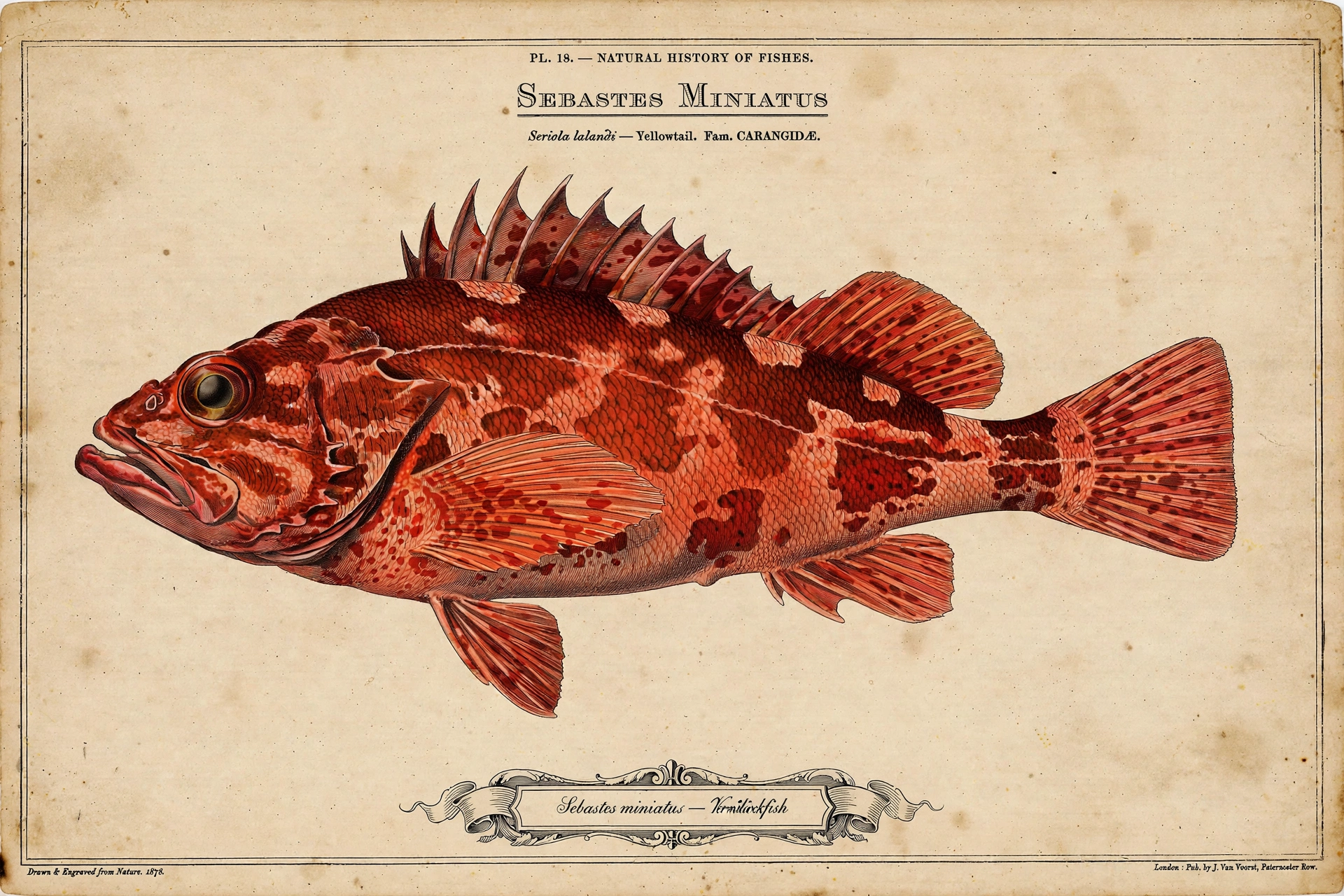 Rockfish \u2014 vintage-style scientific illustration