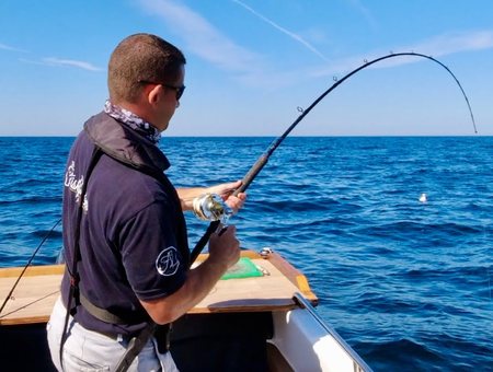 Anglers fishing from a charter boat
